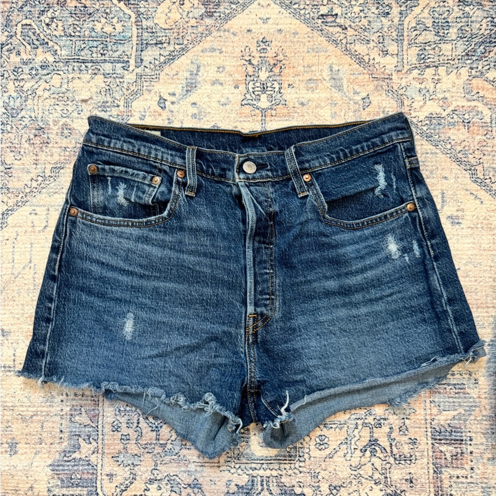 Levi's Dark Blue Jean Shorts 501
